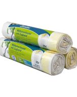 Photo Sacs poubelle avec tirant - 35 litres - Blanc : SECOLAN