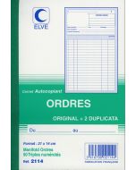 CARNET D'ORDRES : Carnet autocopiant Tripli - 210 x 140 mm 2114 Elve