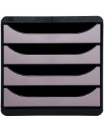 EXACOMPTA : Caisson à 4 tiroirs - Big Box - Noir/argent 310438D