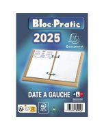 Recharge Bloc éphéméride 2025 - Date à gauche EXACOMPTA