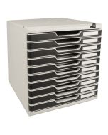 Module de rangement 10 tiroirs - Verrouillable - Modulo - Gris/Noir : EXACOMPTA Office image