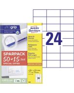 Étiquettes adhésives - 70 x 37 mm - Blanc AVERY Lot de 1560