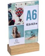 Présentoir avec socle en bois - Vertical - A6 - Cristal : EXACOMPTA Office image