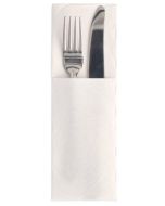 Pochette Serviette à couverts - Blanc PAP STAR  Royal Lot de 50