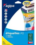 Photo AGIPA 114024 Étiquettes adhésives 64 x 133 mm - Blanc