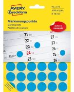 AVERY Pastilles adhésives 18 mm - Bleu Modèle