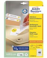 Étiquettes amovibles - Blanc - 45,7 x 21,2 mm AVERY Ecologique Lot de 1440