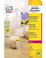 Étiquettes amovibles - Jaune fluo - 38,1 x 21,2 mm : AVERY Lot de 1625 Visuel