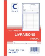 BON LIVRAISON : Manifold autocopiant Dupli 210 x 140 mm 2107 Elve