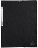 Chemise à élastiques 3 rabats Carte lustrée 400g - Noir : EXACOMPTA Image