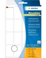 HERMA : Lot de 512 étiquettes adhésives amovibles - 40,0 x 25,0 mm - Blanc 10613
