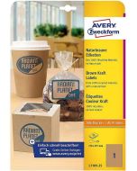 Étiquettes adhésives A4 210 x 297 mm Kraft AVERY Lot de 25