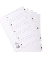 EXACOMPTA : Jeu de 5 intercalaires numériques en carte 1 à 5 Classement