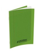 Photo Cahier Séyès / Grands carreaux Vert - Polypro - 48 pages - 170 x 220 mm CONQUERANT :