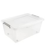 Photo Boite de rangement à roulettes - 40 L - Transparent KEEEPER Lars