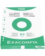 Photo Fiches Bristol quadrillées et perforées - 210 x 297 mm - Blanc EXACOMPTA Image