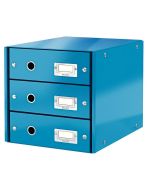 Photo Boite de classement WOW - 3 tiroirs - Bleu LEITZ Click et Store 6048-00-36