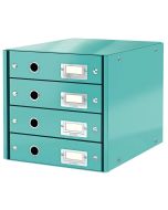 Photo Boite de classement WOW - 4 tiroirs - Menthe LEITZ Click et Store 6049-51