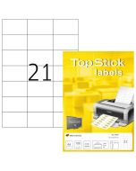 Photo Étiquettes adhésives blanches - 70 x 42,3 mm : TOP STICK Lot de 2100
