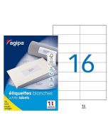 Photo Étiquettes adhésives 105 x 37 mm - Blanc AGIPA 119012