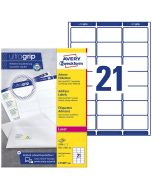 Photo Étiquettes adresses - 63,5 x 38,1 mm Lot de 5250 AVERY L7160-250.FR