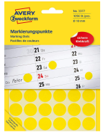 Photo Pastilles adhésives - 18 mm - Jaune AVERY Lot de 1056 Étiquettes rondes