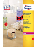 Photo Étiquettes amovibles - Rouge fluo - 210 x 297 mm AVERY L600525