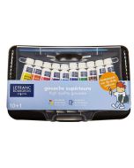 Photo Boîte de 10 tubes de gouache et pinceau LEFRANC Collège Box Peinture