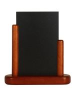 Photo Ardoise de Table - 160 x 170 mm - Support Acajou : SECURIT Elegant Petit (ELE-M-SM)