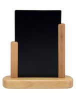 Photo Ardoise de Table - 160 x 170 mm - Support Teck : SECURIT Elegant Petit (ELE-TE-SM)