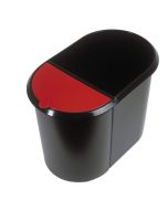 Photo Poubelle en plastique - Duo System Noir/Rouge : HELIT H6103992