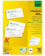 Photo SIGEL : Lot de 400 cartes de visite 3C extra blanches LP796 - 225 g