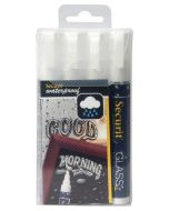 Feutre à craie liquide Waterproof 2 - 6 mm - Blanc : SECURIT Lot de 4 Image