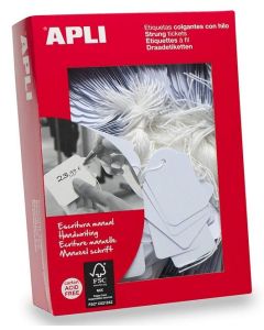 Etiquettes bijouterie à trou et ficelle blanche - 18 x 29 mm AGIPA Lot de 1000