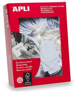 Etiquettes bijouterie à trou et ficelle blanche - 22 x 35 mm AGIPA Lot de 500