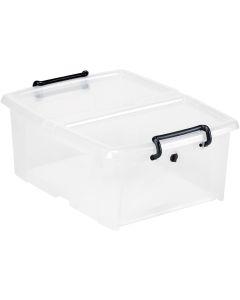 Bac de rangement avec couvercle double - 20 litres - Transparent : CEP Image