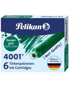 Photo Boite de 6 Cartouches d'encre - Vert Foncé PELIKAN 4001 TP/6