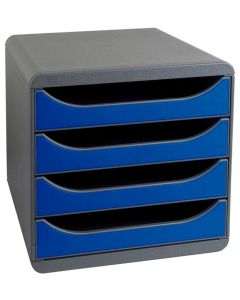 Caisson à 4 tiroirs - Big Box Iderama - Gris Noir/Bleu Royal EXACOMPTA Iderama Image