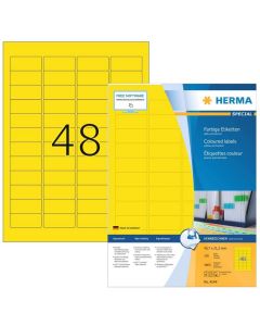Étiquettes adhésives - 45,7 x 21,2 mm - Jaune : HERMA Lot de 4800 image