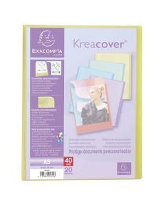 Porte-vues Souple Personnalisable - Assortiment Pastel - A5 EXACOMPTA JAUNE