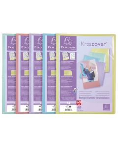 Porte-vues Souple Personnalisable - Assortiment Pastel - A4 - 60 vues : EXACOMPTA assort