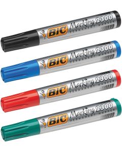 Lot de 4 marqueurs permanents 2300 - Assortiment : BIC Visuel