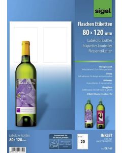 Étiquettes pour Bouteilles - Extra Blanc - 80 x 120 mm SIGEL