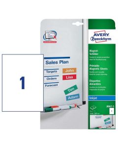 Photo Étiquettes Aimantées - Blanc - 210 x 297 mm AVERY J8867-5