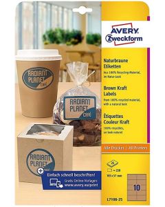 Étiquettes adhésives 105 x 57 mm - Kraft : AVERY Lot de 250image