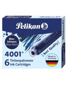 Photo PELIKAN : Boite de 6 cartouches d'encre - Bleu noir 4001 TP/6