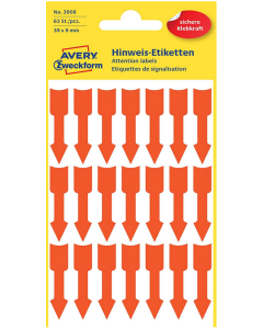 Photo Étiquette de signalisation - Flèche Rouge fluorescente AVERY 3008