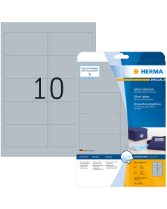 Photo Étiquettes adhésives - 96 x 50,8 mm - Argent HERMA 