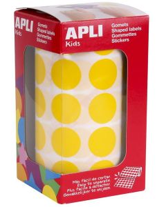 Photo Gommettes adhésives rondes - 20 mm - Jaune AGIPA