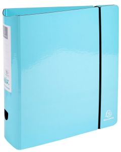 Photo Classeur à levier pour A4 - Dos Rond 80 mm - Bleu Pastel EXACOMPTA Aquarel 
